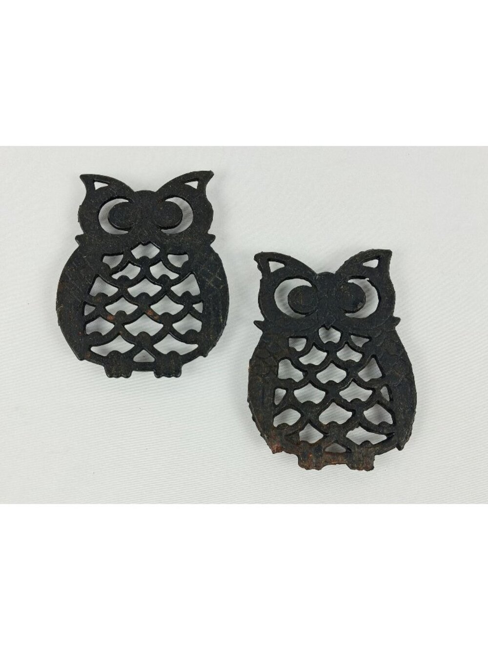 Vintage Cast Iron Owl Trivets Vintage Set Of 2 Decorative Kitchen Accessories
